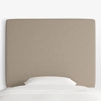 Square Linen Taupe Twin Charging Wall-Mounted Headboard
