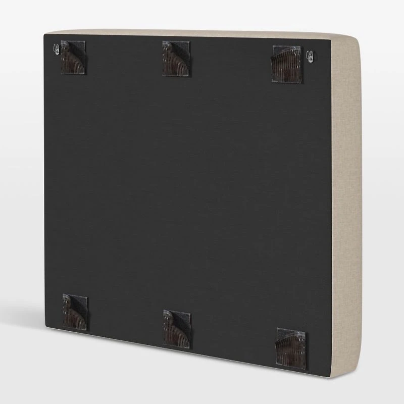 Square Linen Taupe Twin Charging Wall-Mounted Headboard