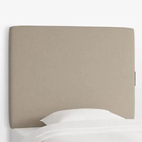 Square Linen Taupe Twin Charging Wall-Mounted Headboard