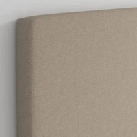 Square Linen Taupe Twin Charging Wall-Mounted Headboard