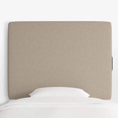 Square Linen Taupe Twin Charging Wall-Mounted Headboard