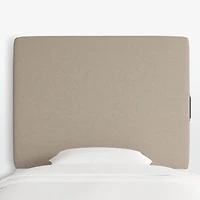 Square Linen Taupe Twin Charging Wall-Mounted Headboard