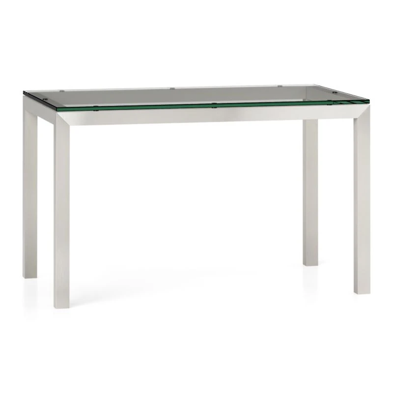 Parsons Clear Glass Top/ Stainless Steel Base 60x36 Dining Table