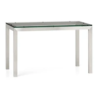 Parsons Clear Glass Top/ Stainless Steel Base 60x36 Dining Table