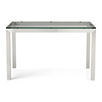 Parsons Clear Glass Top/ Stainless Steel Base 60x36 Dining Table