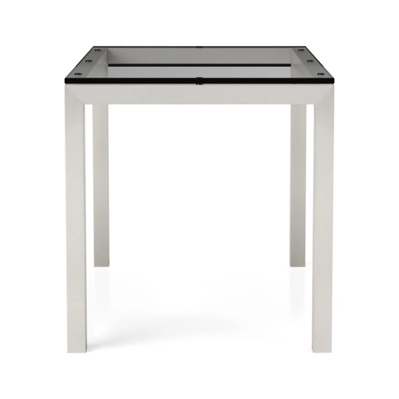 Parsons Clear Glass Top/ Stainless Steel Base 60x36 Dining Table