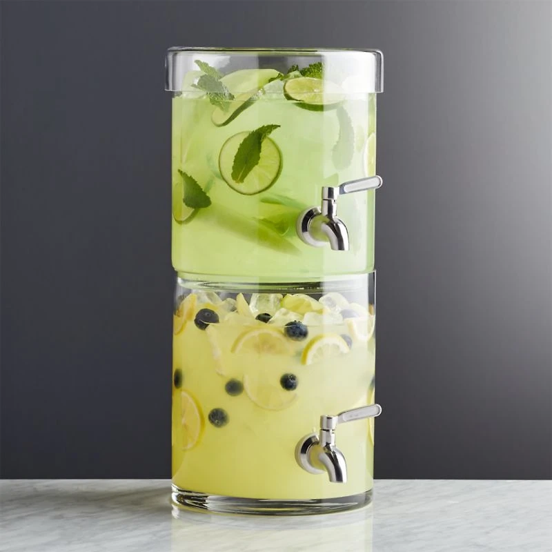Stacking 2-Gallon Glass Cold Drink Dispenser with French Kitchen Stand