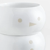 Stacking Snowman White Stoneware Bowls Set