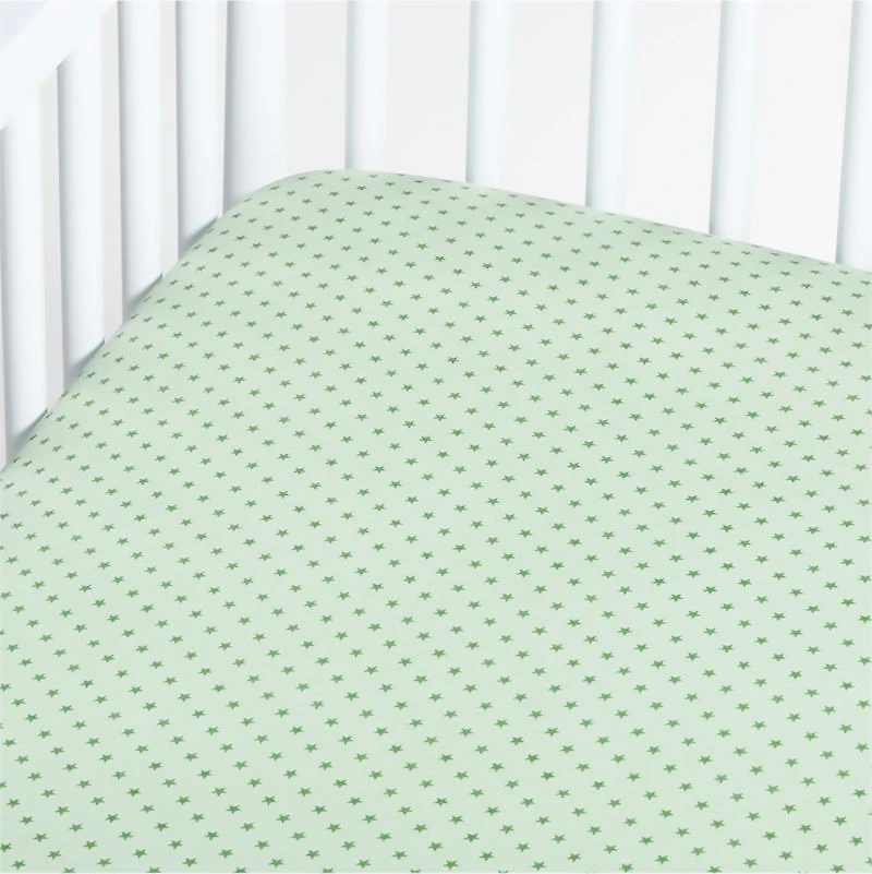 Baby's First Green Star Organic Jersey Baby Crib Fitted Sheet