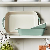 Staub ® -Piece Eucalyptus Green Ceramic Baking Dish Set