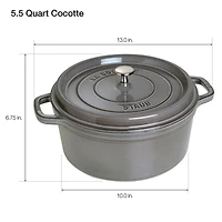 Staub 5.5-Qt Graphite Grey Cocotte