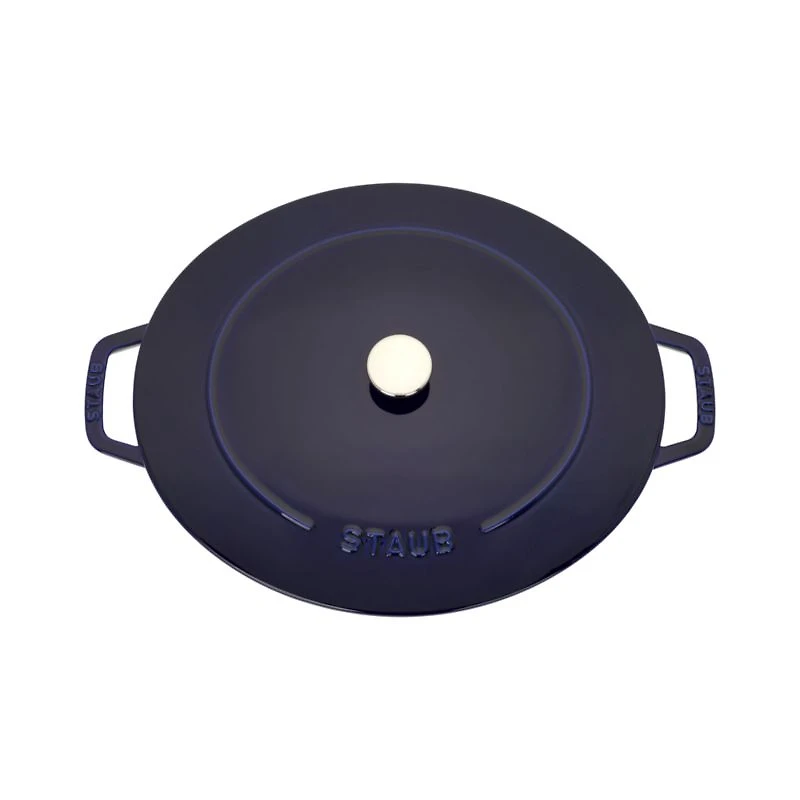 Staub 6.25-Qt Dark Blue Enameled Cast Iron Shallow Oval Dutch Oven