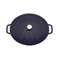 Staub 6.25-Qt Dark Blue Enameled Cast Iron Shallow Oval Dutch Oven