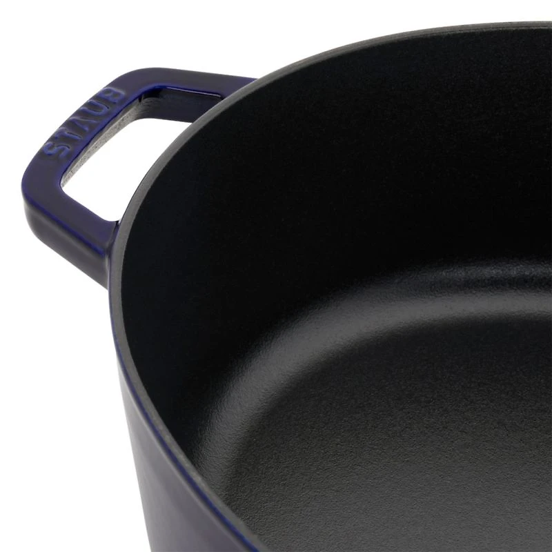 Staub 6.25-Qt Dark Blue Enameled Cast Iron Shallow Oval Dutch Oven