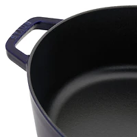 Staub 6.25-Qt Dark Blue Enameled Cast Iron Shallow Oval Dutch Oven