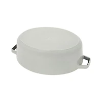 Staub 6.25-Qt. White Truffle Enameled Cast Iron Shallow Oval Dutch Oven
