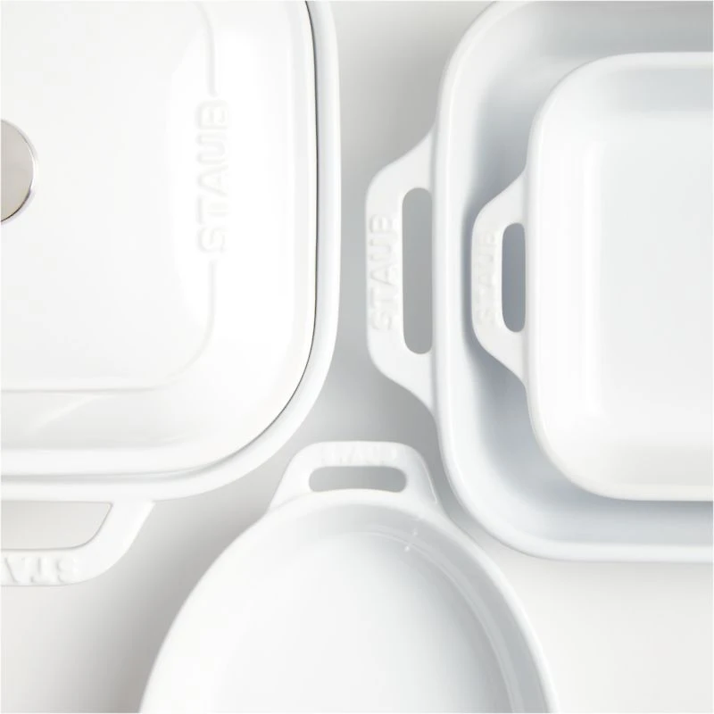 Staub Ceramics White 5-Piece Bakeware Set