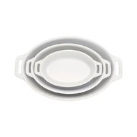 Staub White Oval Bakers, Set of 3