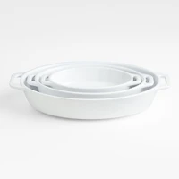 Staub White Oval Bakers, Set of 3