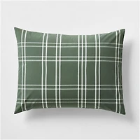 Stax Pine Green Organic Yarn-Dyed Organic Cotton Kids Pillow Sham