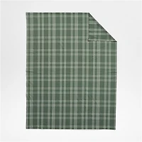 Stax Pine Green Organic Yarn-Dyed Organic Cotton Kids Twin Duvet Cover
