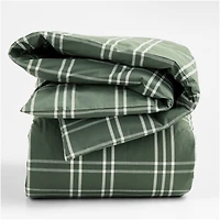 Stax Pine Green Organic Yarn-Dyed Organic Cotton Kids Twin Duvet Cover