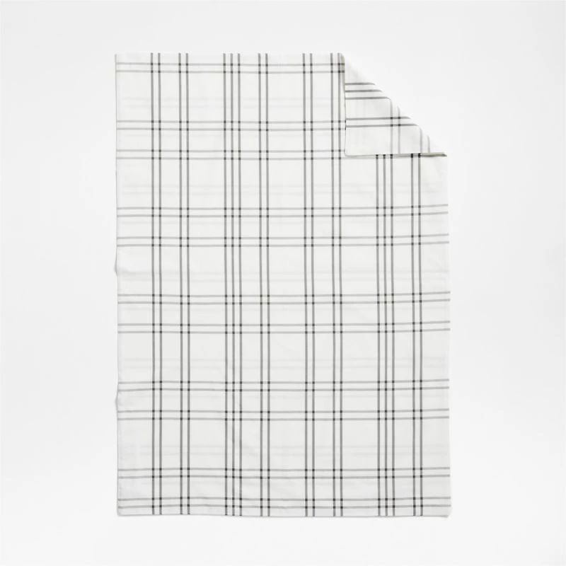 Stax Grey Yarn-Dyed Organic Cotton Toddler Duvet Cover