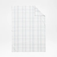 Stax Mist Blue Yarn-Dyed Organic Cotton Toddler Duvet Cover
