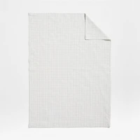 Stax Mini Grid Grey Yarn-Dyed Organic Cotton Toddler Duvet Cover