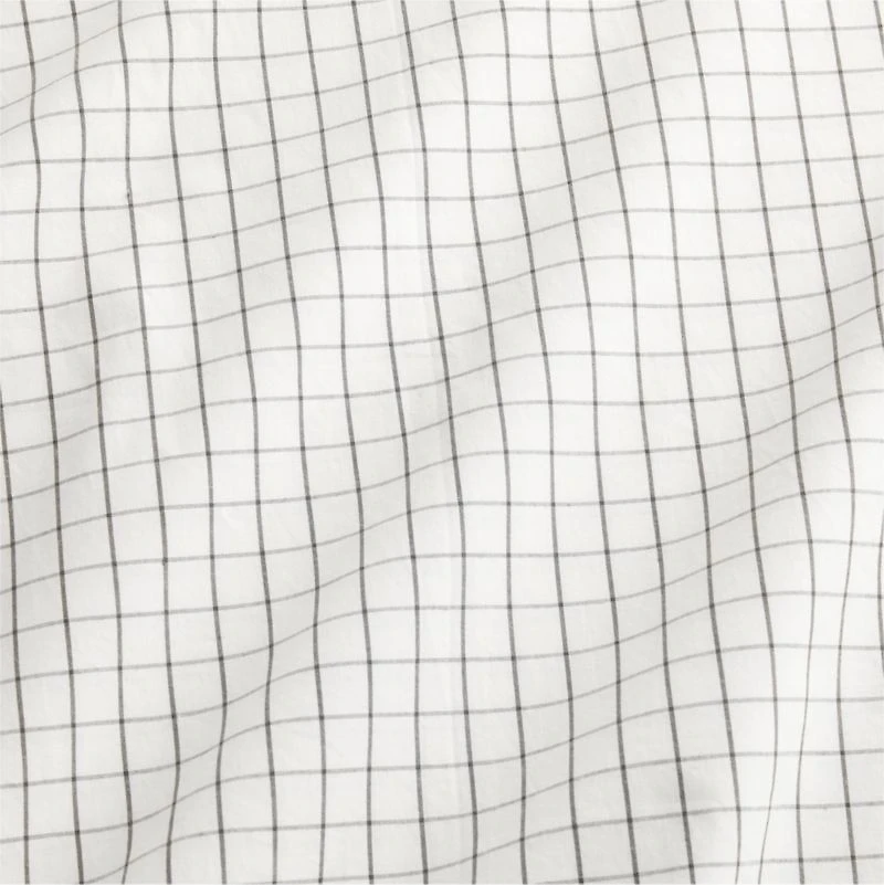 Stax Mini Grid Grey Yarn-Dyed Organic Cotton Toddler Duvet Cover