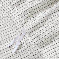 Stax Mini Grid Grey Yarn-Dyed Organic Cotton Kids Twin Duvet Cover