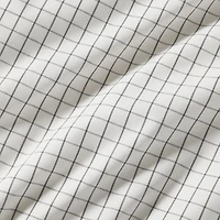 Stax Mini Grid Grey Yarn-Dyed Organic Cotton Kids Twin Duvet Cover