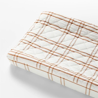 Stax Almond Brown Yarn-Dyed Organic Cotton Baby Changing Pad Cover