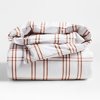 Stax Almond Brown Yarn-Dyed Organic Cotton Kids Twin Duvet Cover