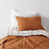 Stax Almond Brown Yarn-Dyed Organic Cotton Kids Twin Sheet Set