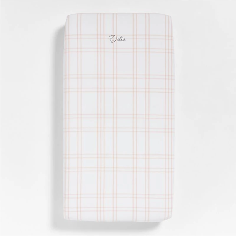 Stax Elegant Pink Yarn-Dyed Organic Cotton Baby Crib Fitted Sheet