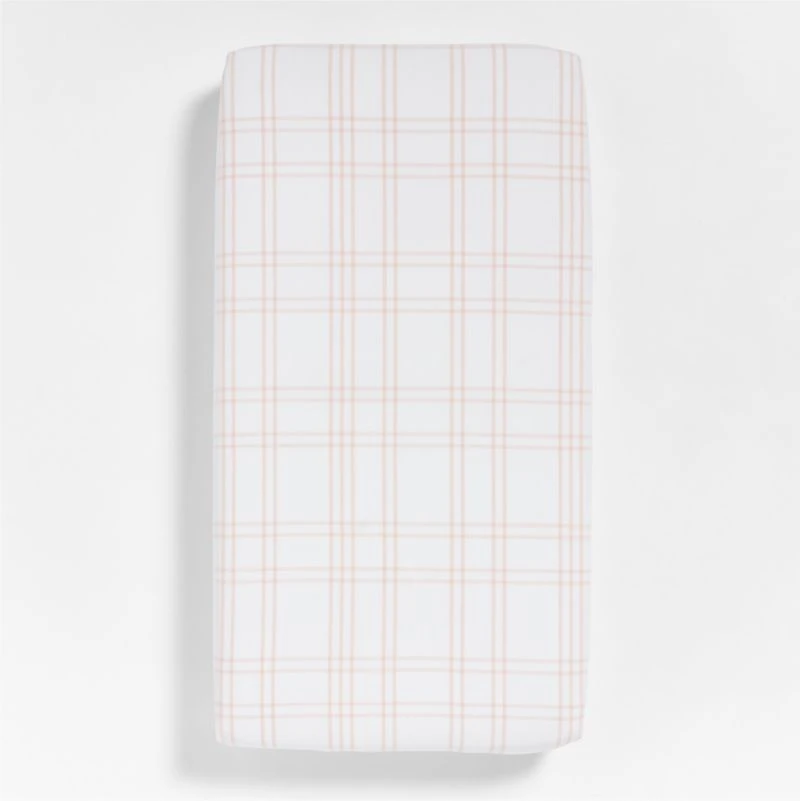 Stax Elegant Pink Yarn-Dyed Organic Cotton Baby Crib Fitted Sheet