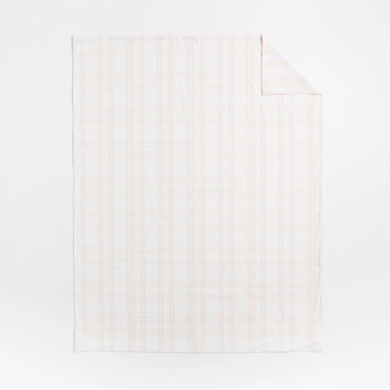 Stax Elegant Pink Yarn-Dyed Organic Cotton Kids Twin Duvet Cover