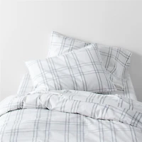 Stax Mist Blue Yarn-Dyed Organic Cotton Kids Twin Duvet Cover