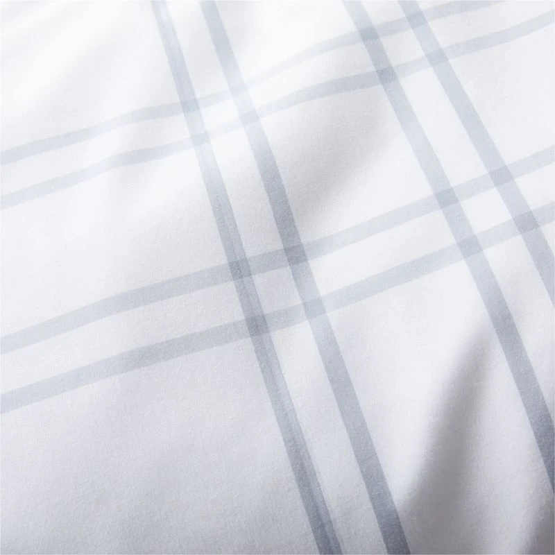 Stax Mist Blue Yarn-Dyed Organic Cotton Kids Twin Duvet Cover
