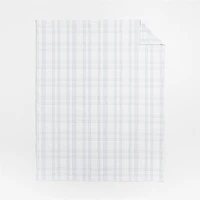 Stax Mist Blue Yarn-Dyed Organic Cotton Kids Twin Duvet Cover