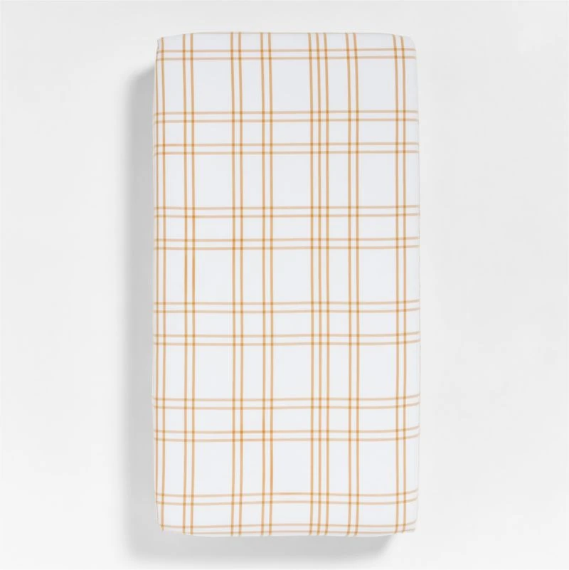 Stax Savannah Yellow Yarn-Dyed Organic Cotton Baby Crib Fitted Sheet