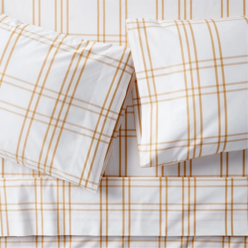 Stax Savannah Yellow Yarn-Dyed Organic Cotton Kids Twin Sheet Set
