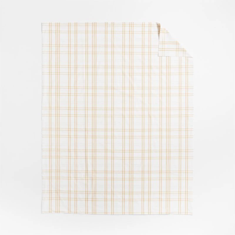 Stax Savannah Yellow Yarn-Dyed Organic Cotton Kids Twin Duvet Cover