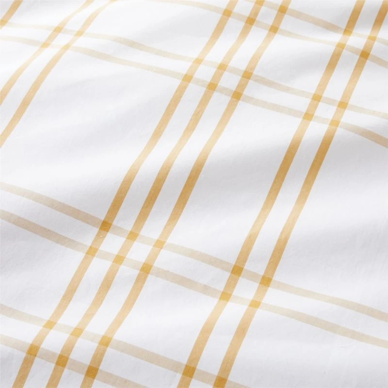 Stax Savannah Yellow Yarn-Dyed Organic Cotton Kids Twin Duvet Cover