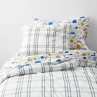 Stax Grey Yarn-Dyed Organic Cotton Kids Pillow Sham