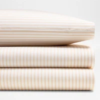 Stax Yellow Pajama Stripe Percale Organic Cotton Kids Twin Sheet Set