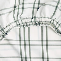 Stax Pine Green Yarn-Dyed Organic Cotton Baby Crib Fitted Sheet