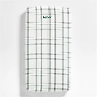 Stax Pine Green Yarn-Dyed Organic Cotton Baby Crib Fitted Sheet