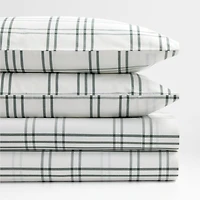 Stax Pine Green Organic Yarn-Dyed Organic Cotton Kids Queen Sheet Set